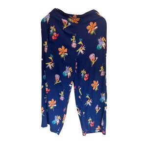 Madewell XS Floral Print Cropped Pants Blue Elastic‎ Waist Viscose Casual